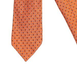 Tommy Hilfiger Silk Tie Men’s 61” Orange Blue Geometric Preppy Corpcore Classic